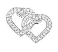 HEMOTON Detachable Pearl and Rhinestone Shoe Clips Heart Shaped Buckle Charms for High Heels Wedding Party Bridal Accessories Comfortable Silver