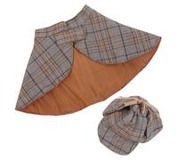 HEMOTON Detective Costume Hat with Cape for Cats Soft Polyester Cloak Set for Role Play Party Dressing and Festive Events Easy Wear Detective Pet Outfit for Small Cats and Dogs