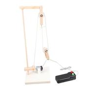 HEMOTON DIY Wooden Pulley Crane Kit for Safe Stem Science Experiment Set for Physics Learning Mechanical Teaching Tools Educational Pulley and Bracket System for Classroom and Home