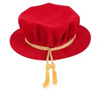 HEMOTON Doctoral Graduation Cap Red Adjustable Adult Graduation Ceremony Hat Academic Tam for University Party and Ceremony