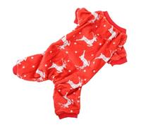 HEMOTON Dog Christmas Costume Warm Flannel Reindeer Pajamas for Pets Thickened Soft Comfortable Holiday Party Outfit for Dogs Lightweight and Easy to Wear