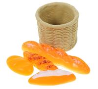 HEMOTON Doll House Bread Basket Decor Miniature Bread Emulation Bread Mini Landscape Ornament Mini House Food Decor Mini Breakfast Basket Simulation Mini Bread Basket Dollhouse Toy Mini Bread Decor