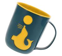 HEMOTON Dolphin Toothbrush Cup Portable Plastic Drinking Cup for Boys and Girls Travel Toothbrush Holder for Home and Bathroom Supplies