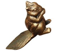 HEMOTON Door Stopper Block Squirrel Shaped Cast Iron Antique Bronze Anti-Slip Heavy Duty Floor Wedge for Home Patio Garden