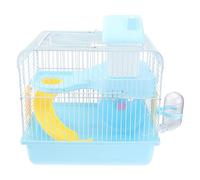 HEMOTON Double Layer Hamster Cage Large Castle PET House for Small Pets 27x21x30cm Acrylic Blue Includes Accessories