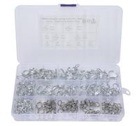 HEMOTON Double Wire Spring Clamps Assortment Kit and 150pcs Stainless Steel 304 and Carbon Steel, Wide Application Excellent Fixed Connection for Automotive Line and Silicone Hose