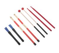 HEMOTON Drum Brushes Set Percussion Accessories Wood Drum Sticks Mallets Bag for Boys and Girls Adults Drummer Practice Storage Case