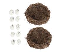 HEMOTON Easter Birds Nest Decoration Birds Nest for Garden Simulation Ornament 12pcs