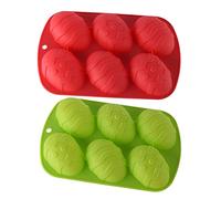 HEMOTON Easter Egg Silicone Molds Set of 2 for Chocolate Candy Cookie Cake Making Smooth Non-Stick Surface Portable and Reusable Baking Gadget
