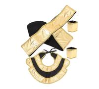 HEMOTON Egyptian Pharaoh King Costume Accessory Set for Adults Egyptian Collar Belt Wristbands Cosplay Outfit for Halloween Themed Parties and Role Play