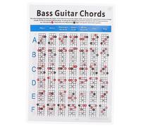 HEMOTON Electric Bass Chord Chart Coated Paper Guitar Chord Reference Guide for Beginner Practice Sheet for Student Performer