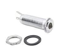 HEMOTON Electric Guitar Barrel Jack Silver Metal Long Threaded Input Jack for Bass Guitar Accessories with Full-contact Output and Sturdy Construction for Musical Instrument Hardware