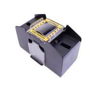 HEMOTON Electric Poker Card Shuffler Machine for Standard Playing Cards | Push Button Tabletop Use, Plastic Build, Black Finish, Supports Bridge Players and Tournament Use