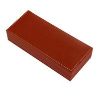 HEMOTON Elegant PU Leather Pen Case for Students, Compact Brown Storage Box