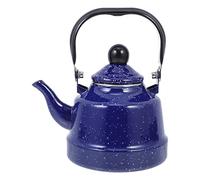 HEMOTON Enameled Tea Kettle with Handle Stovetop Tea Kettle Enamel Teapot for Home Kitchen Blue 1. 1L