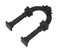 HEMOTON European Miniature Roman Column Archway Model, Black Plastic Tiny Arch Doorway for Garden Miniatures, Mini Roman Building Sculpture for Outdoor Décor and Model Train Scenery
