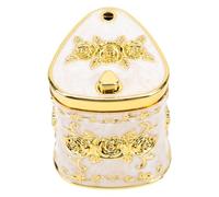 HEMOTON European Style White Embossed Toothpick Holder Plastic Dispenser, Small and Light Toothpick Organizer for Party and Festival Use