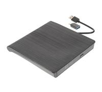 HEMOTON External Optical Drive CD Dvd Rw Optical Drive Burner, USB Powered, Abs, 2mb, CD 24x Dvd 8x, Tray Design, Black, for Laptop