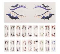 HEMOTON Eyeliner Decals Halloween and Pumpkin, with Spider Web Designs 19pcs Waterproof Eye Shadow Stickers Easy Removal Pvc Temporary Tattoos for Outdoor Masquerade Party Use