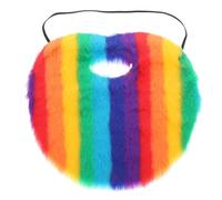 HEMOTON Fake Beard Prop with Colourful Design and Ergonomic Fabric Material, Simulated Mustache for Occasions and Party Decor, Fitting the Facial Curve Perfectly