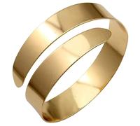HEMOTON Fashionable Wide Gold Arm Cuff Bracelet for Women Lightweight Alloy Upper Armlet Jewelry Comfortable Open Design Minimalist Style for Weddings Birthdays Anniversaries and Special