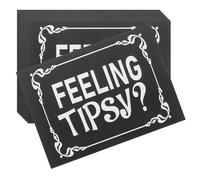 HEMOTON Feeling Tipsy Stickers 10pcs Self-Adhesive Decorative Labels Black Paper and PVC Waterproof Sturdy Bar Tender Labels for Restaurants and Dining Ambiance