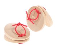 HEMOTON Finger Castanets Wooden Percussion Instrument for Boy Girl Education Toy Hand-eye Coordination and Listening Skills Lightweight Design for Easy Carrying Natural
