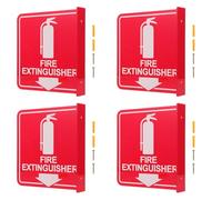 HEMOTON Fire Extinguisher Sign Double Sided Acrylic down Arrow, Visibility and Chemical Resistant, Includes Matching Screws, Suitable for Business and School Safety