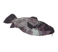 HEMOTON Fish Shaped Pen Bag Pencil Storage Pouch Cloth Large-Capacity Zip Bag for School Study Accessory