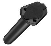 HEMOTON Fishing Rod Holder with Cap, Black Plastic Flush Mount Holder for Kayak Deck or Boat, Made of Sturdy Abs and Rubber, Providing Waterproof Protection and Stable Rod Placement