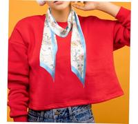 HEMOTON Floral Satin-like Scarf for Women Lightweight Neck Wrap Belt Tie Scarf for Hair and Handbag Decoration Smooth Polyester Fashion Accessory for Stylish Outfits