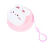HEMOTON Fluffy Cute Bunny Plush Coin Purse Soft Mini Cartoon Wallet for Portable Earphone Storage Pouch Adorable Animal Shape Compact Change Bag