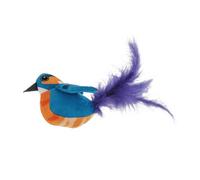 HEMOTON Flying Bird Cat with Simulation Chirping and Flapping Wings, Blue Ribbon Kingfisher Design Interactive Wand for Indoor Kittens, Sound-Activated Teaser for Household Cats