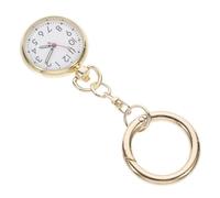 HEMOTON Fob Watch Stylish Zinc Alloy with Key Ring Design and Quartz Movement Easy to Read Time Golden Nurse Pocket Watch Suitable be Suspended a Bag or Belt for Nurses