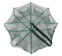 HEMOTON Foldable Shrimp Trap with Thickened Mesh and Steel Wire Construction, Portable Fishing Bait Net for Crawdad and Crab, for Night Fishing and Shore Use, Includes Bait Cage