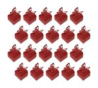HEMOTON Folding Candy Containers Decorative Red Paper Butterflies 50pcs for Wedding and Various Occasions