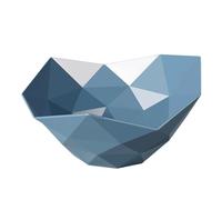 HEMOTON Fruit Basket Decorative Fruit Bowl Geometric Vegetables Holder for Punch Fruits and Vegetables Dining Table Kitchen Decoration Blue