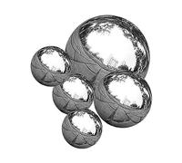 HEMOTON Garden Mirror Balls Portable Garden Decoration Stainless Steel Sphere Mirror 5pcs Polished Reflective Surface for Indoor and Lawn Ornament