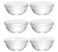 HEMOTON Glass Bowls 6 Pcs Mini Meal Prep Bowls Glass Ramekins Bowls Stackable Clear Serving Bowls Small Dessert Bowls Candy Dishes Nut Bowls for Kitchen Prep Salad Dessert Dips S Mixed Nuts
