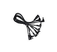 HEMOTON Glue Stock Cable with Guitar and Bass Effect Pedals Noise Isolation 5 Way Right Angle Daisy Chain Power Cable for Spring-loaded Male Jacks, Black for Pedal Board Power Supply