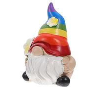 HEMOTON Gnome Ornament small gnome statue christmas decoration pride rainbow miniature swedish figurine small figurines sculpture Tiered Tray Sweden resin outdoor