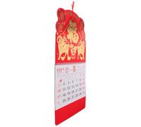 HEMOTON Goat Year Wall Calendar Chinese New Year Traditional Paper Calendar with Wire Bound Structure and Hanging Cord, Tear Resistant Monthly Planner for Office and Family Events