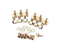 HEMOTON Gold Guitar Tuning Pegs 3l3r Small Square Machine Heads for Electric Guitar Sturdy Metal Construction 6-piece Set Precision Tuners for Smooth Tuning