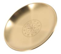 HEMOTON Golden Iron Pentagram Altar Tray with Wiccan Moon Design, Decorative and Storage Plate for Family Sacrifices Or Office, Elegant and Unique Desk Accessories Aesthetic