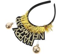 HEMOTON Golden New Year Party Headband Eva and Iron Wire Material Adorned with Sparkling Tinsel Lightweight Festive Design for 2025 New Years Eve for Men Festive Gatherings and Photos