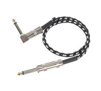 HEMOTON Guitar Audio Cable 0.5m Braided Cord with Adapter Black and White for Electric Guitar Amp Connection Instrument Cable for Live Sound and Stage Use