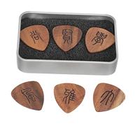 HEMOTON Guitar Picks Set Set Wooden Picks Storage Case Practical Guitar Aid Ergonomic for Comfortable Play