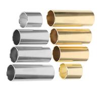 HEMOTON Guitar Slide Tone Bars with Ergonomic Design Stainless Steel 8pcs Cylinder Tube Shape for Acoustic Electric Bass Guitar for Home Practice and Enhanced Tone Quality