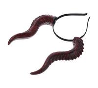 HEMOTON Halloween Demon Horns Headband for Women with DIY Adjustable Resin Horns, Vibrant Red Color, Creative and Unique Headpiece for Halloween Parties and Cosplay Accessories