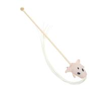 HEMOTON Halloween Ghost Pattern Cat Teaser Interactive Soft Plush Stick for Kittens Gentle Teasing Toy for Indoor Play for Cats to Chase and Chew